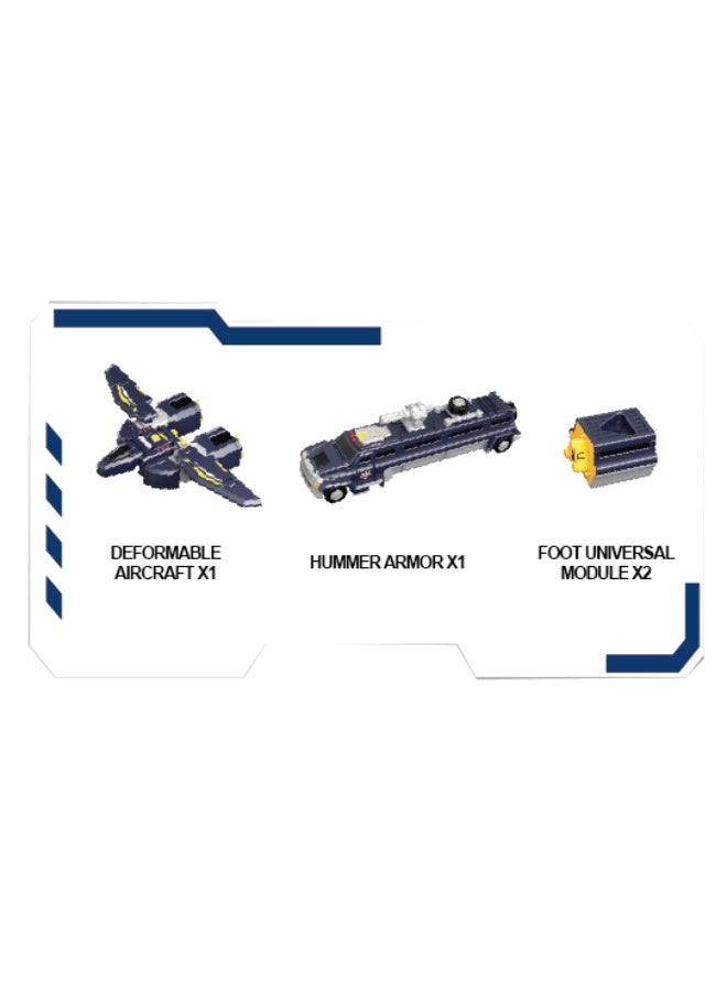 Magni Mates Magnetic DIY Robot Transformer – 9 Piece "City Guard" Action Figure Playset – Convertible STEM Building Toy with Fighter Jet and Hummer Truck Modes for Kids Ages 3+ - Image 5